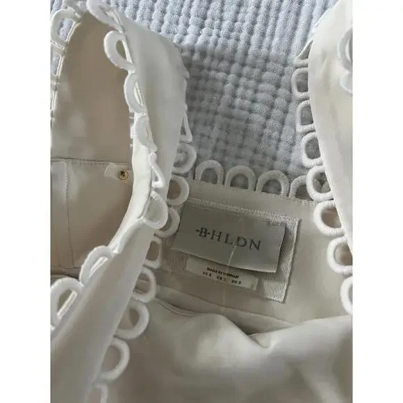 Anthropologie x BHLDN - White Sleeveless Midi Dress with Scalloped Edges, Size S - Picture 10 of 12